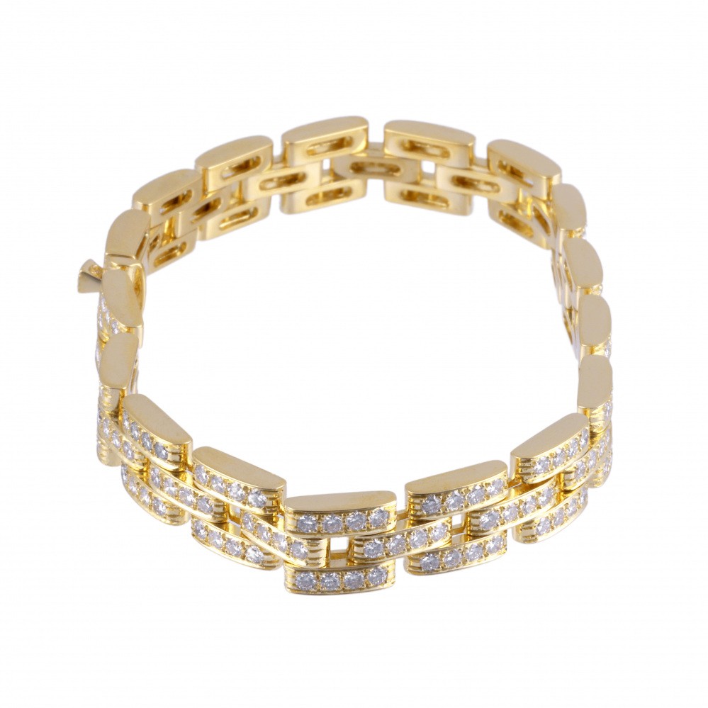 Cartier Mayon Pantale Bracelet 18K Yellow Gold Diamond
