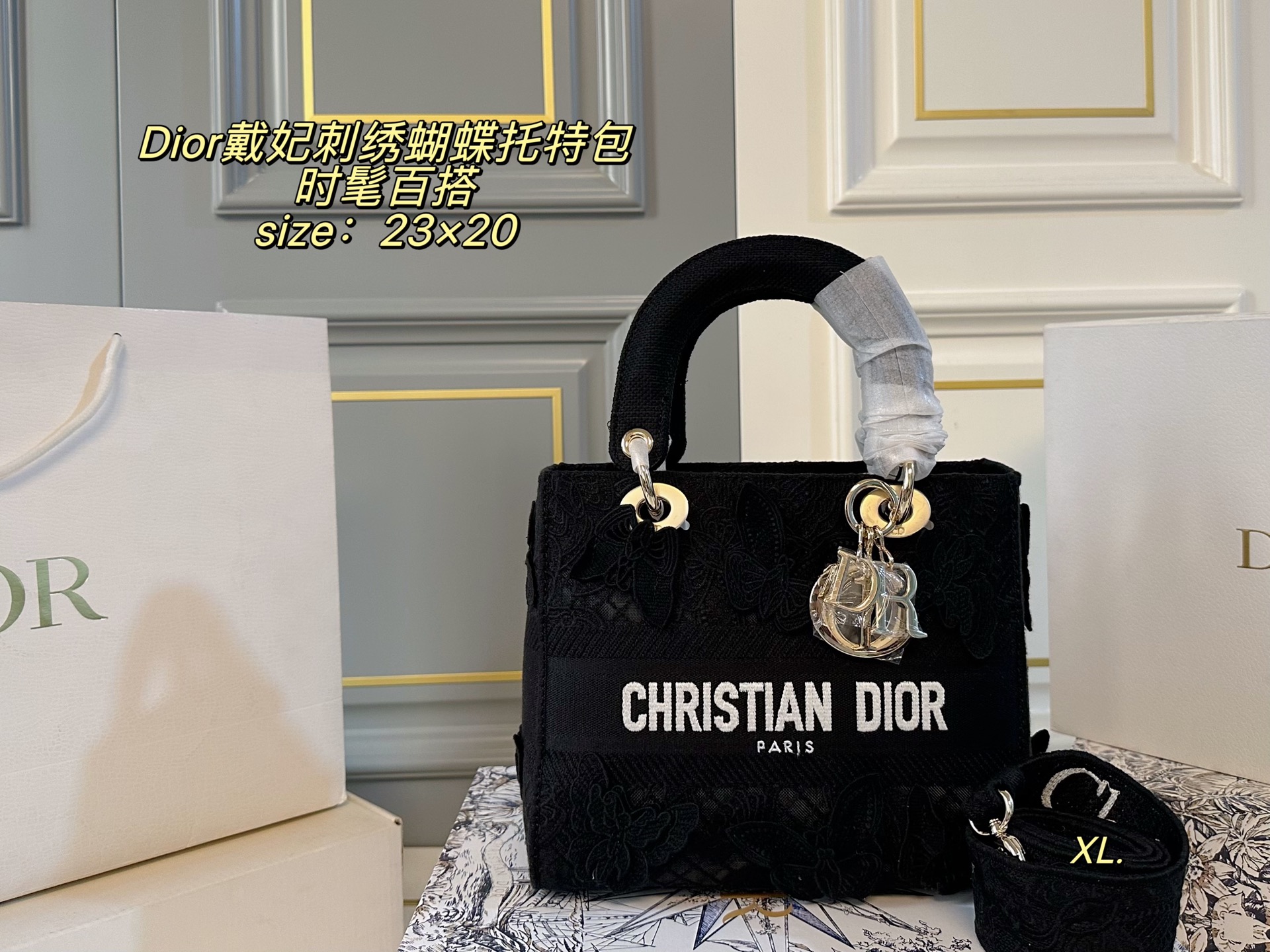 Dior Princess Diana embroidered butterfly handbag - cnluxepick
