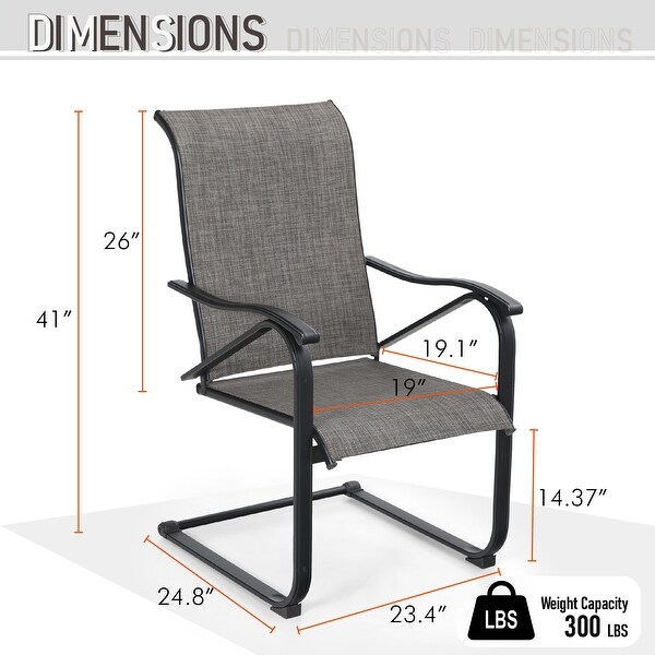5Pieces Patio Dining Set,Including 1 Steel Frame Table with Umbrella Hole and 4 C spring Patio Chair