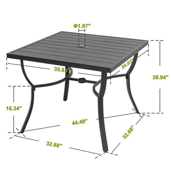 Nuu Garden Patio 36 in. Aluminum Dining Table