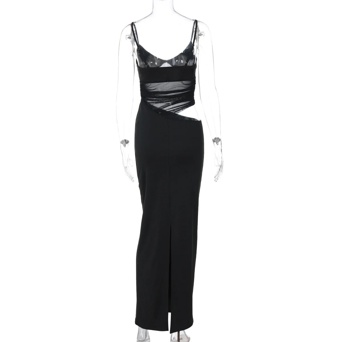 Sheer Panel Cutout Maxi DressClistos