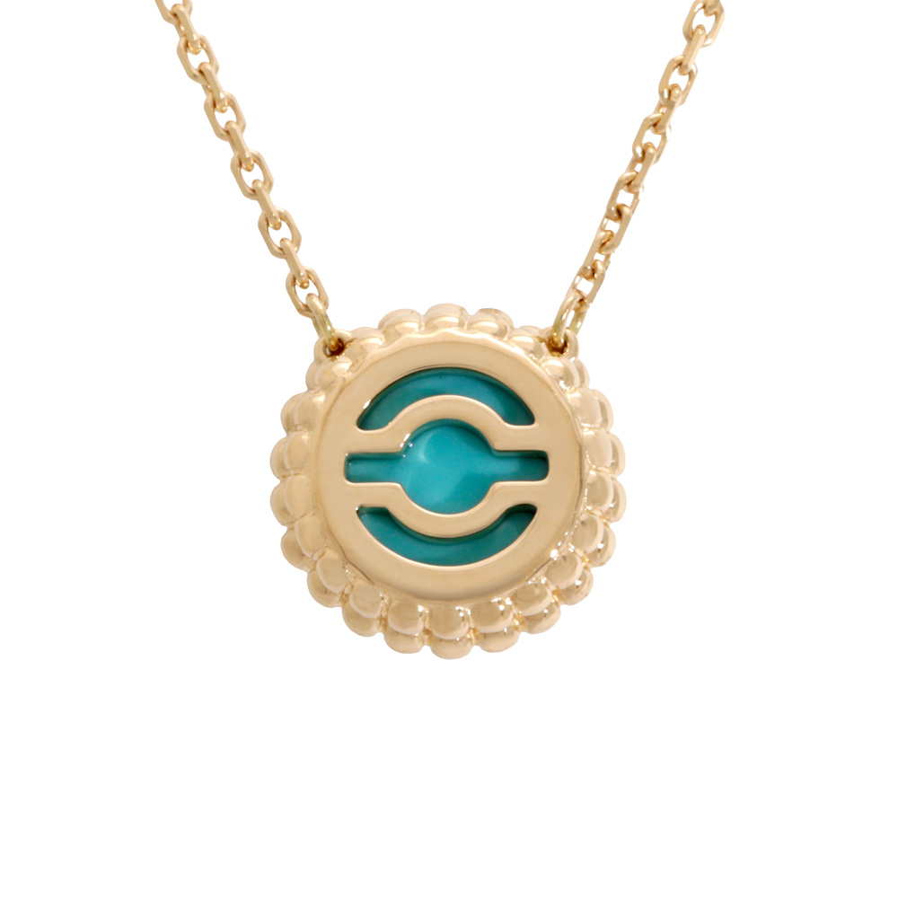 Van Cleef & Arpels Perlet Turquoise Necklace 18K Yellow Gold VCARPML800
