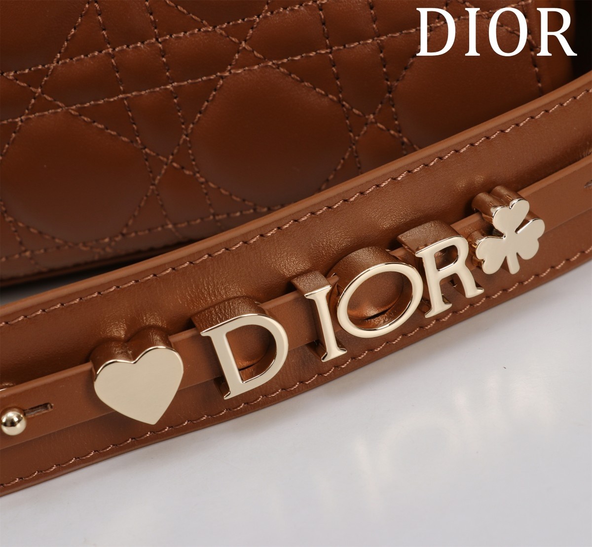 Top Quality Mini Lady Dior Bag Golden Saddle Cannage Lambskin - cnluxepick