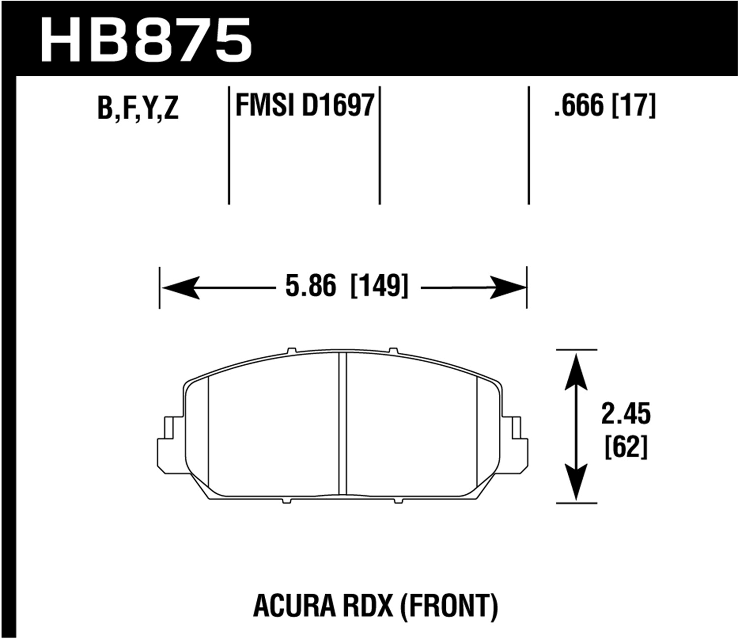 Hawk Performance HB875Y.666 LTS Brake Pads