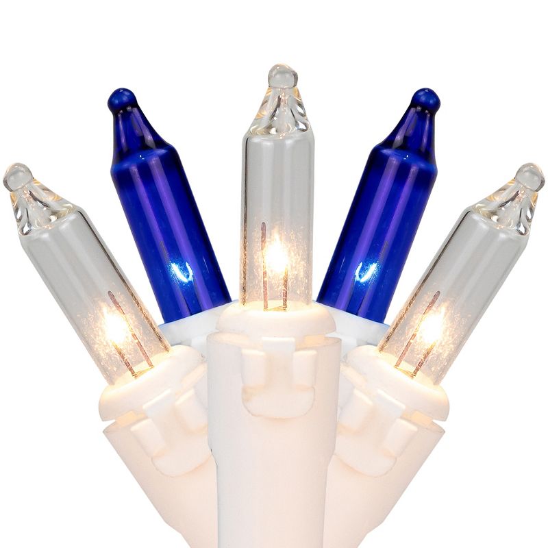 Northlight Mini Incandescent Christmas Lights - Blue and Clear - 10' White Wire - 50ct