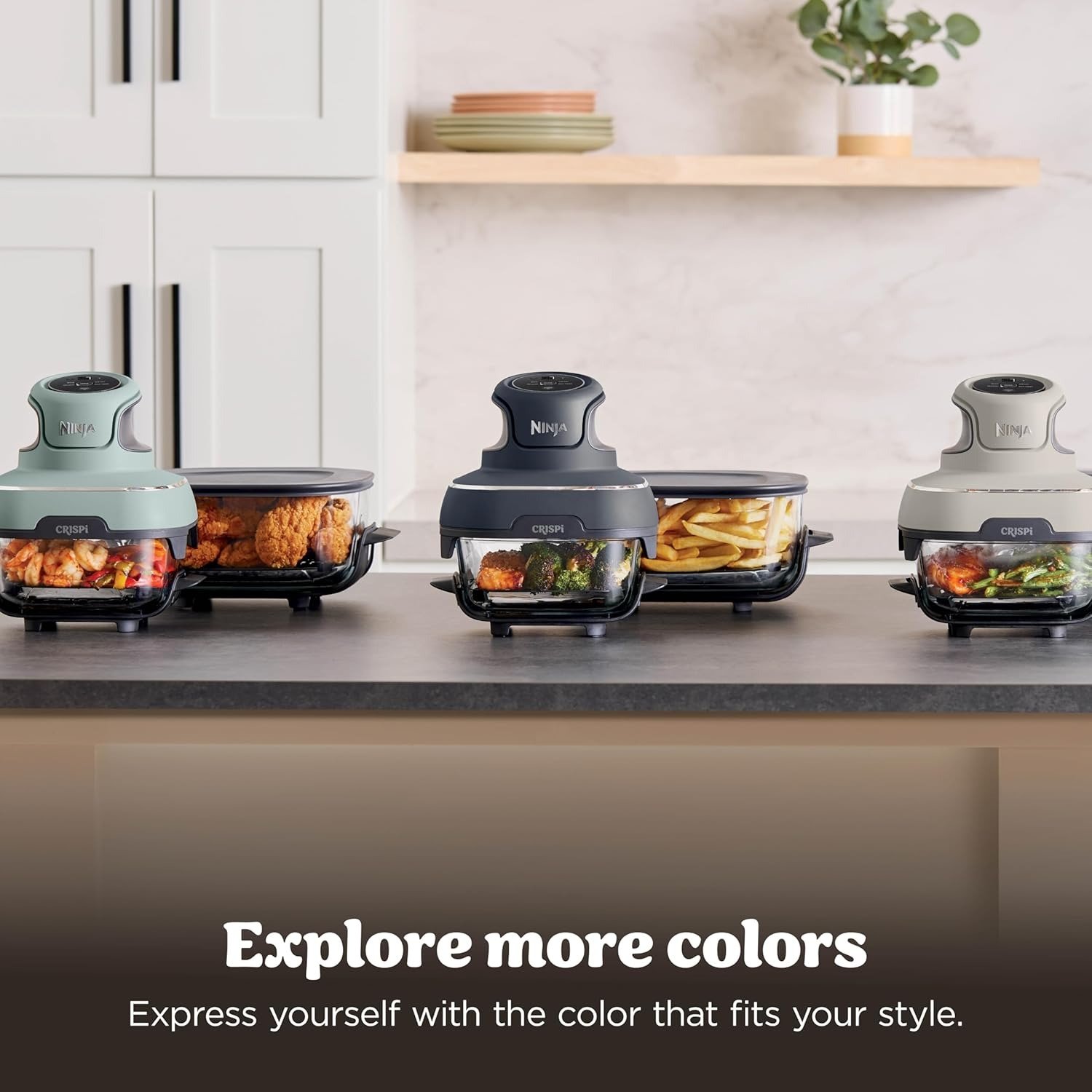 4QT Portable Glass Air Fryer System, 4-in-1, Microwave/Freezer/Dishwasher Safe, Non-Toxic Cooking