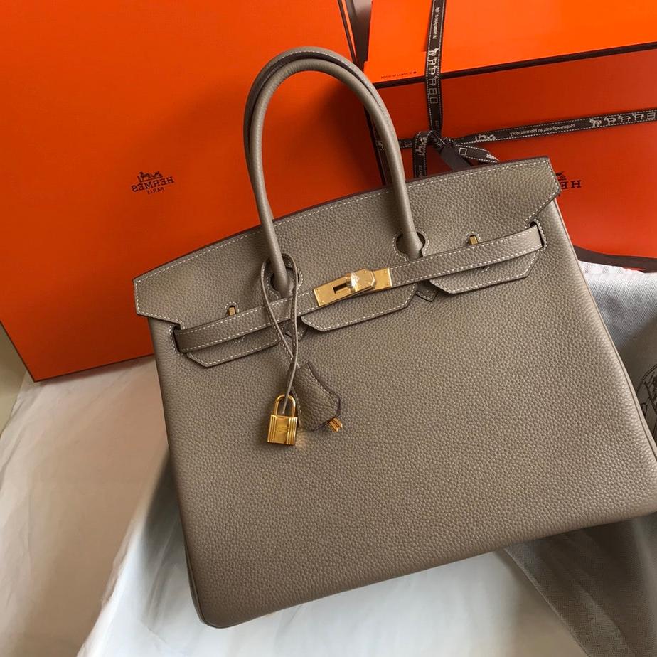 Hermes Birkin 35Cm Bag Khaki Togo Gold Hardware