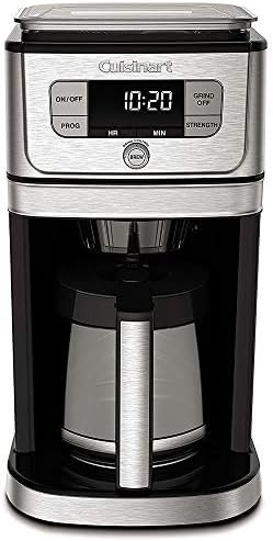 Automatic Grind & Brew 12-Cup Coffee Maker with Blade Grinder, Programmable Coffee Machine Glass Carafe with 1-4 Cup Setting, Brew Pause, Grind-Off Option, Black/Stainless Steel