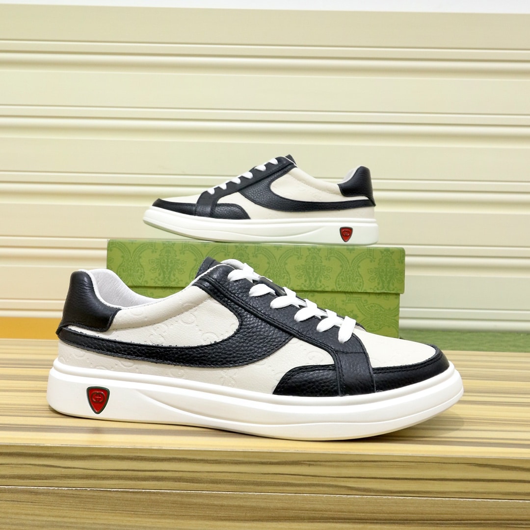 Gucci Gg Men’S Sneakers Leather Black And White