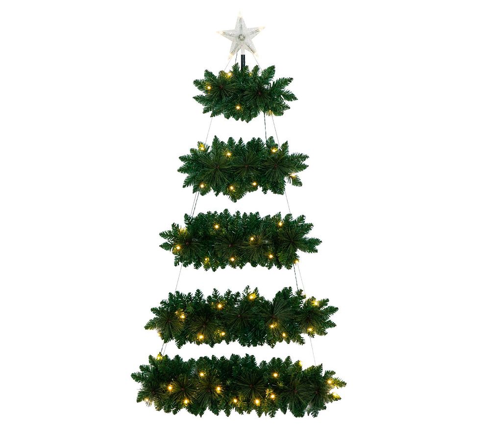 Faux Lit Wall Hanging Christmas Tree  sgtnighsdesigns