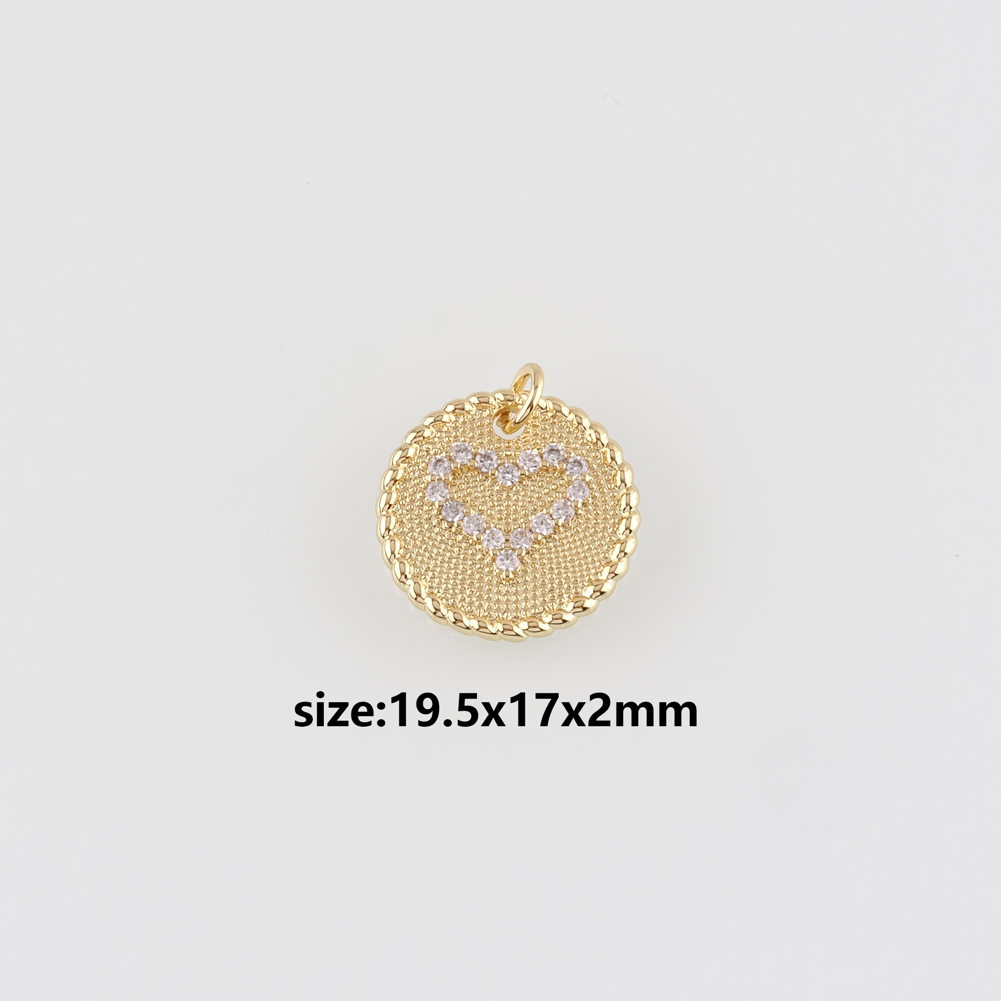18K Gold Filled Heart Pendant,CZ Micro Pave Heart Charm Earrings Necklace for DIY Jewelry Making Supply
