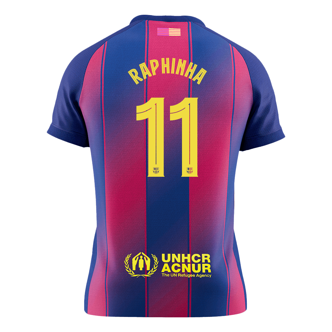 RAPHINHA #11 Barcelona Home Soccer Jersey 2025/26 - UCL