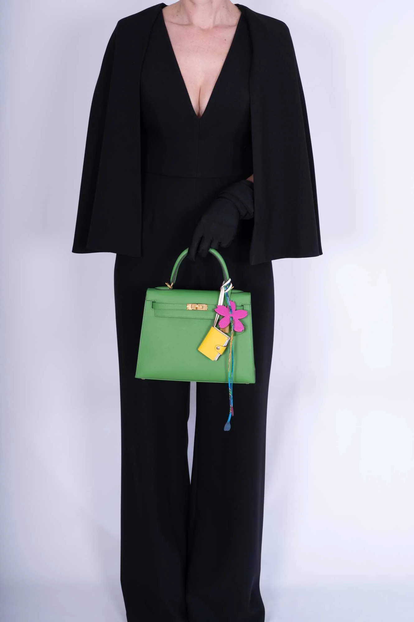 Hermès Kelly 25 Sellier Vert Yucca Epsom Gold Hardware