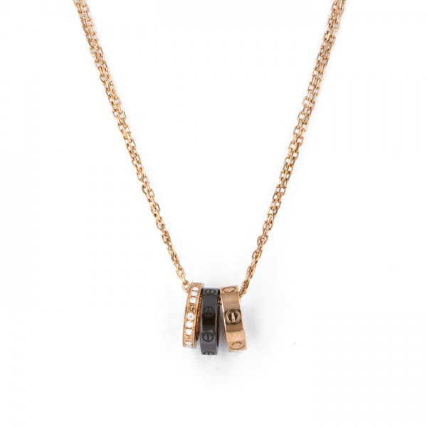 Cartier Love Diamond Necklace 18K Rose Gold