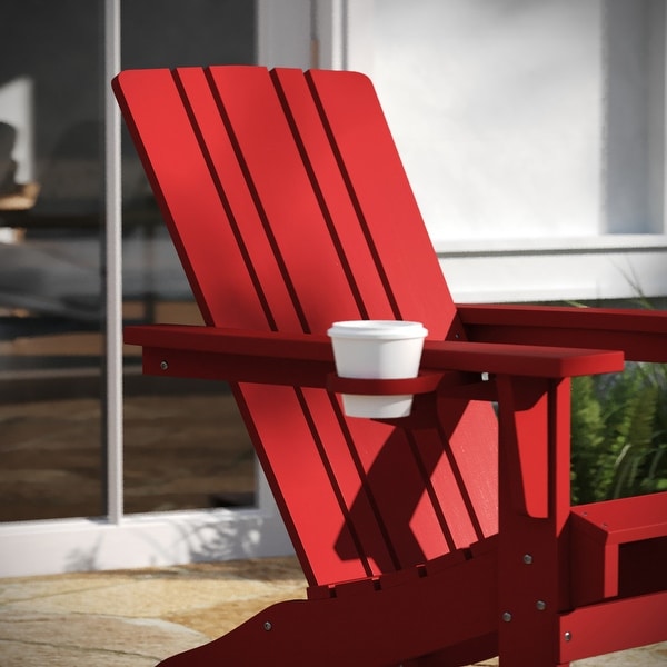 AllWeather Rocking Adirondack Chair with Swiveling Cupholder