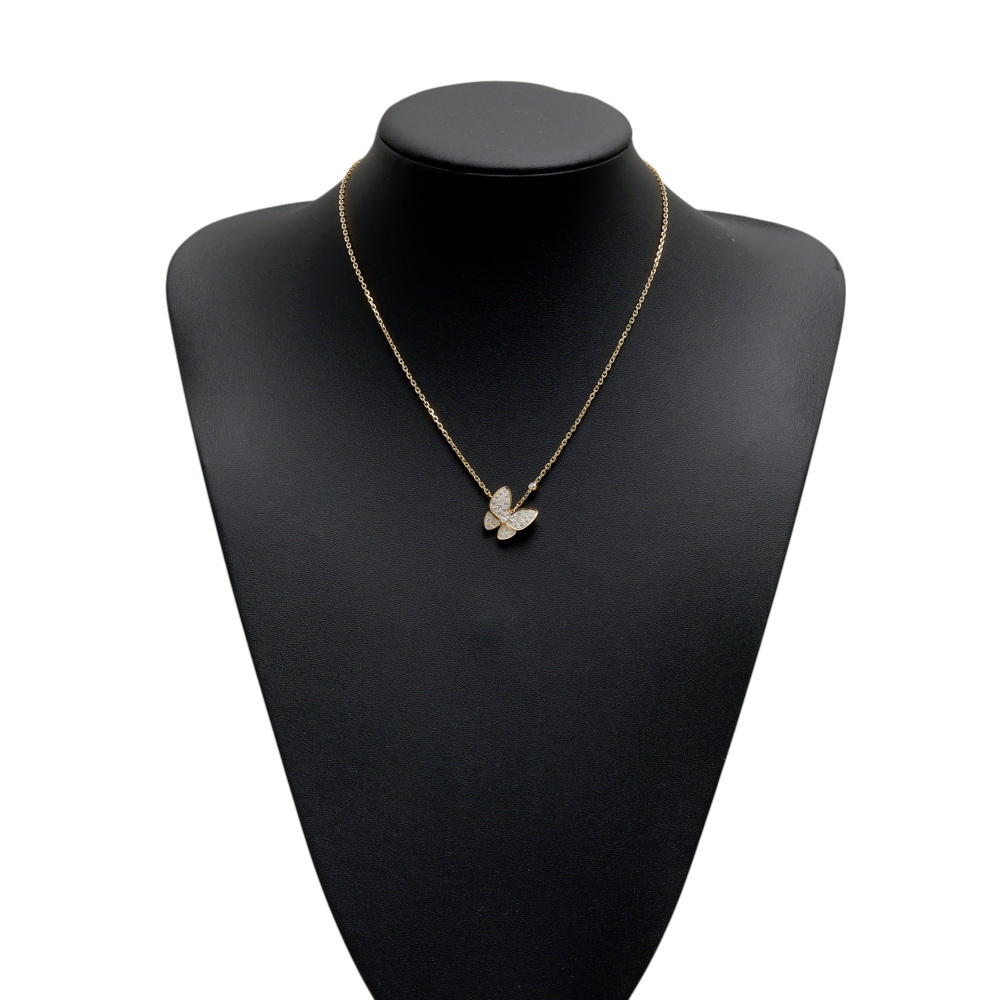 Van Cleef & Arpels Fauna de Papillon Necklace 18K Yellow Gold Diamond VCARP3DP00