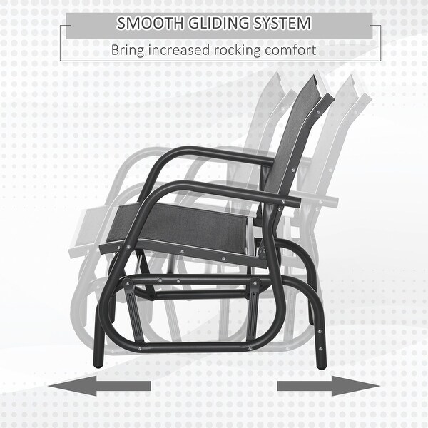 Outsunny Glider/Rocking Chair Set with Breathable Mesh Fabric,Curved Armrest