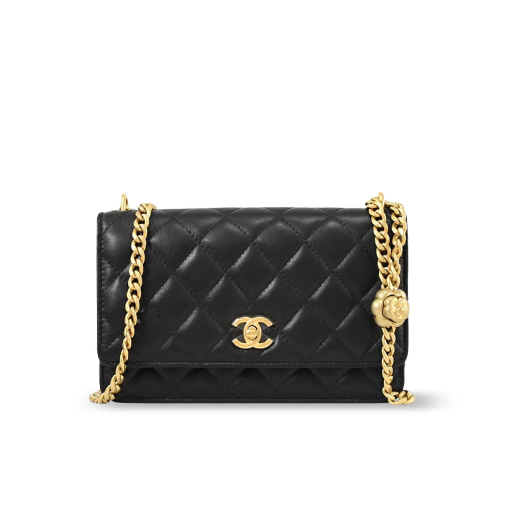 Chanel Camellia Crush Wallet On Chain Lambskin 19.2cm