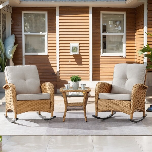 Outdoor Rocking Chairs Set of 3