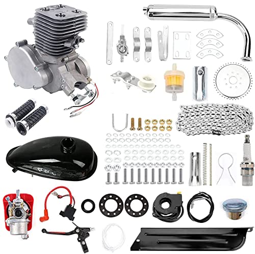 110cc Bicycle Engine Kit, Updated 2 Stroke Motorized Bike Engine Motor Kit for 26