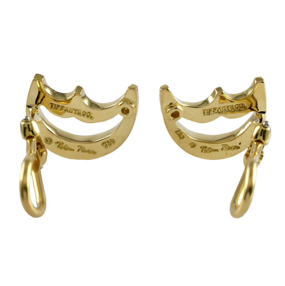 Tiffany & Co. Tiffany Paloma Picasso Crescent Moon K18YG Yellow Gold Earrings