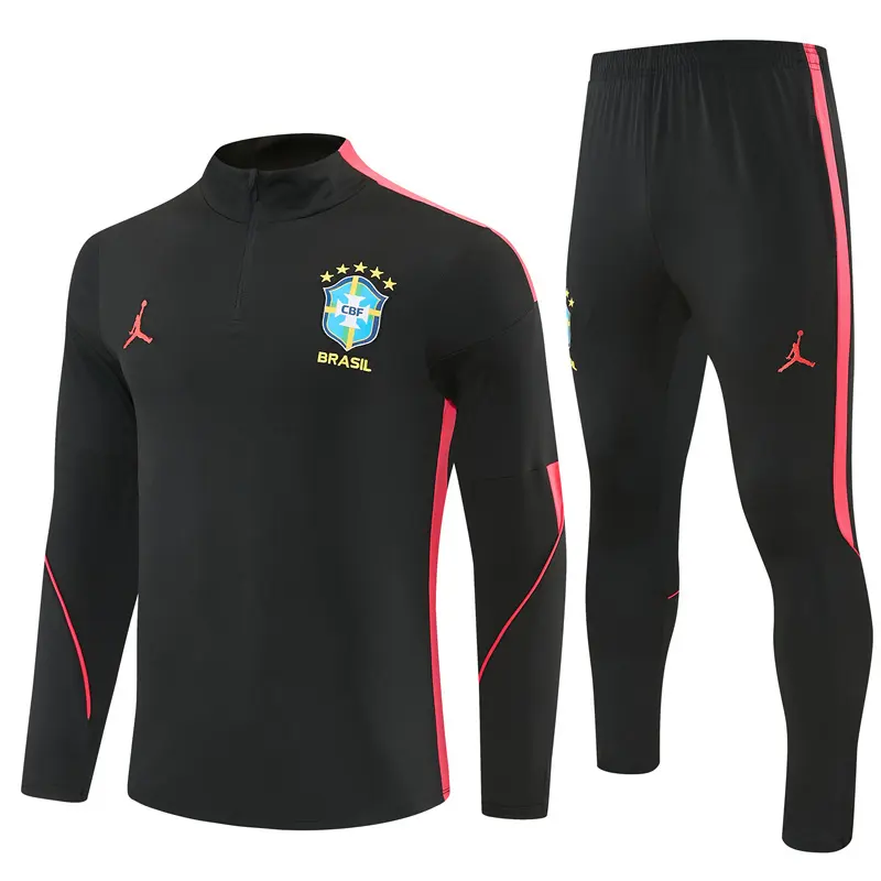 Adult / Kids 2627 Brazil Half Zipper Training Suit