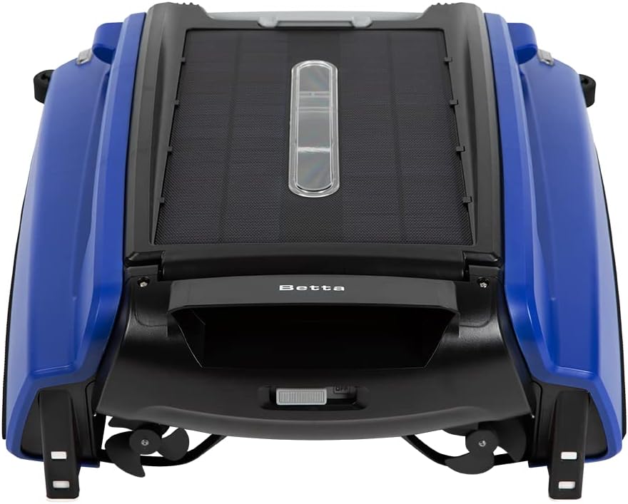 Solar Powered Automatic Robotic Pool Skimmer Cleaner with 30-Hour Continuous Cleaning Battery Power and Re-Engineered Twin Salt Chlorine Tolerant Motors (White)