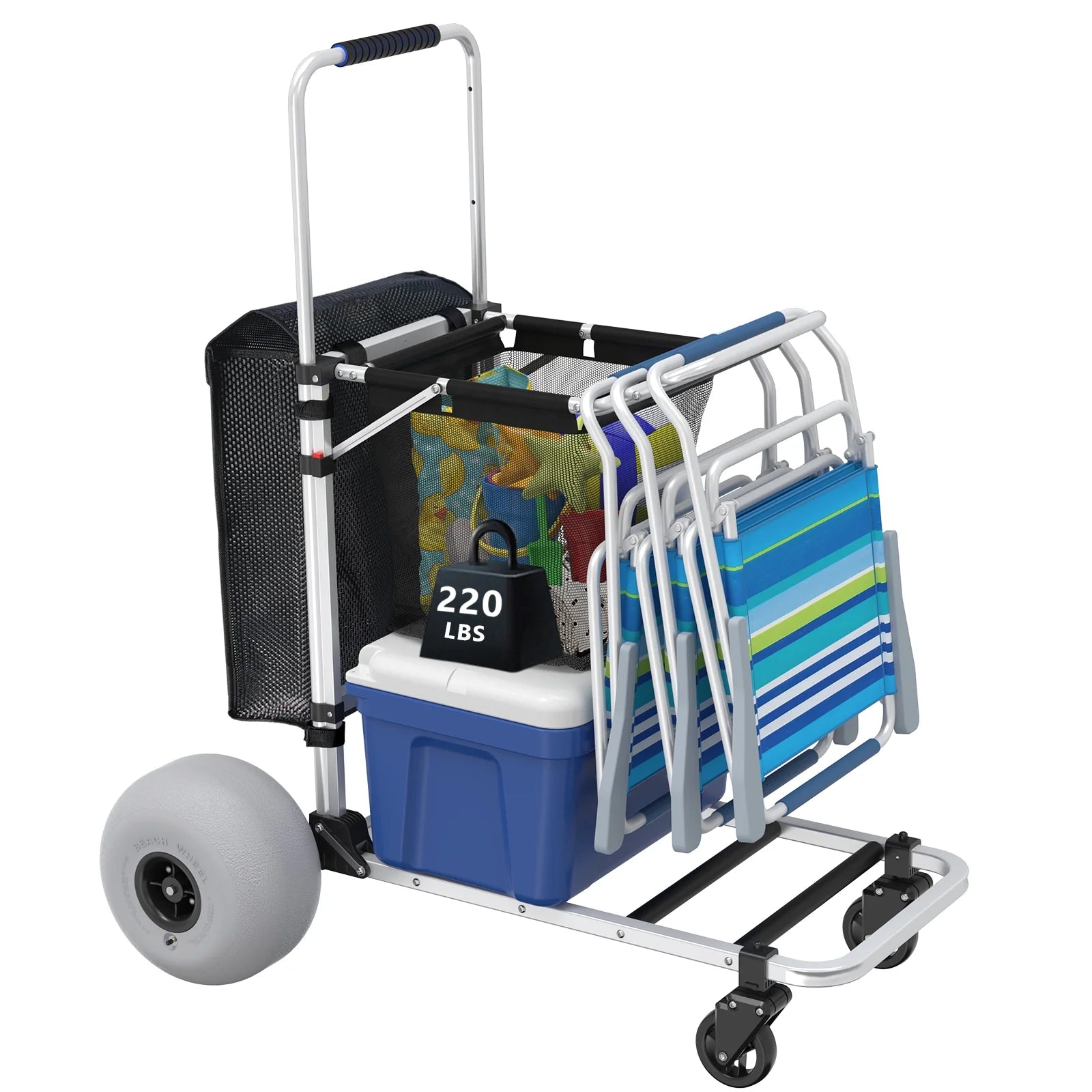 2026 GDLF Foldable Beach Cart with Adjustable Handle and 12