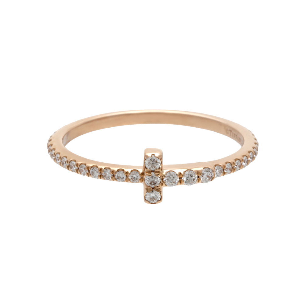 Tiffany & Co. Tiffany T Wire Ring 18K Rose Gold Diamond