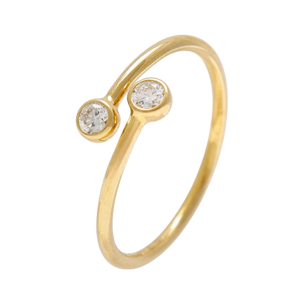 Tiffany & Co. Elsa Peretti Diamond Hoop Ring 18K Yellow Gold 60152540