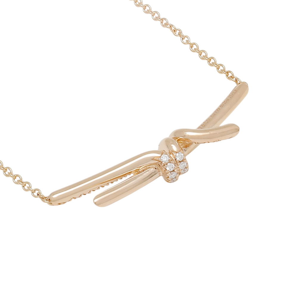 Tiffany & Co. Knot Necklace 18K Rose Gold Diamond 69525857
