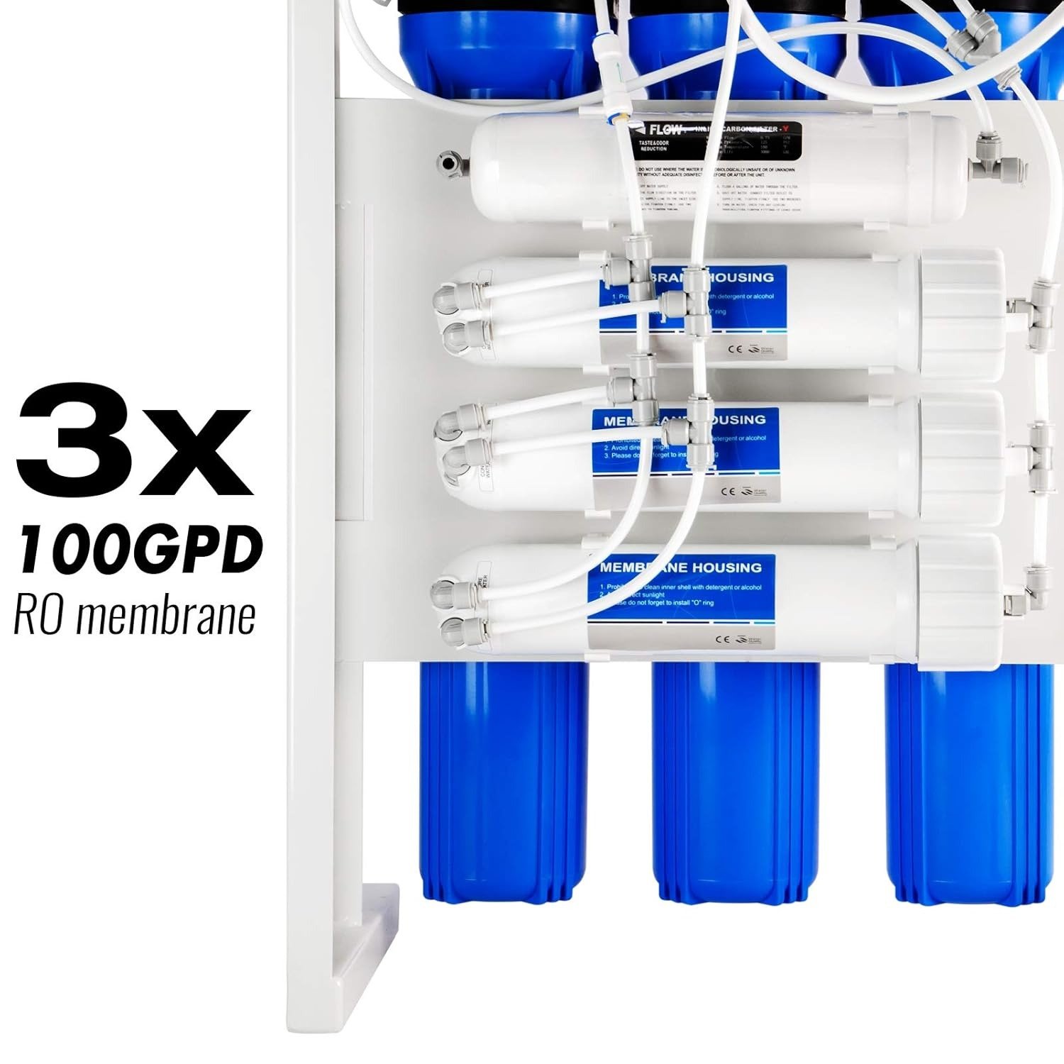 Tankless Reverse Osmosis Filtration System, 300 GPD Under Sink RO System, Reduces TDS, 1.5:1 Pure to Drain, Booster Pump & Pressure Gauge for Residential & Light Commercial Use