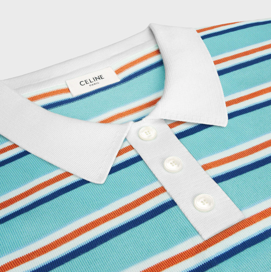 CELINE polo sweater IN striped cotton