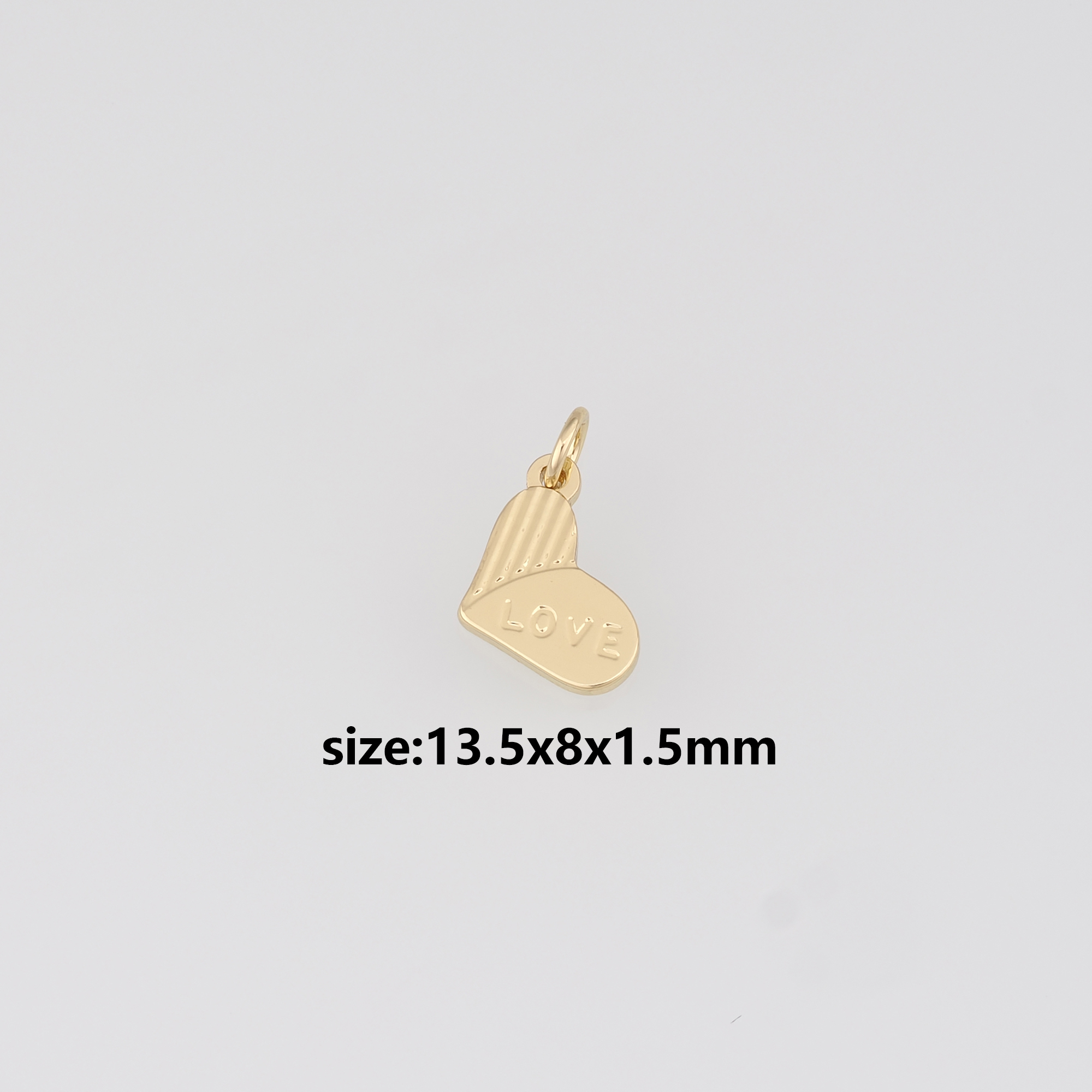 18K Gold Filled Love Heart Pendant,Dainty Heart Charm Earrings Necklace for DIY Jewelry Making Supply