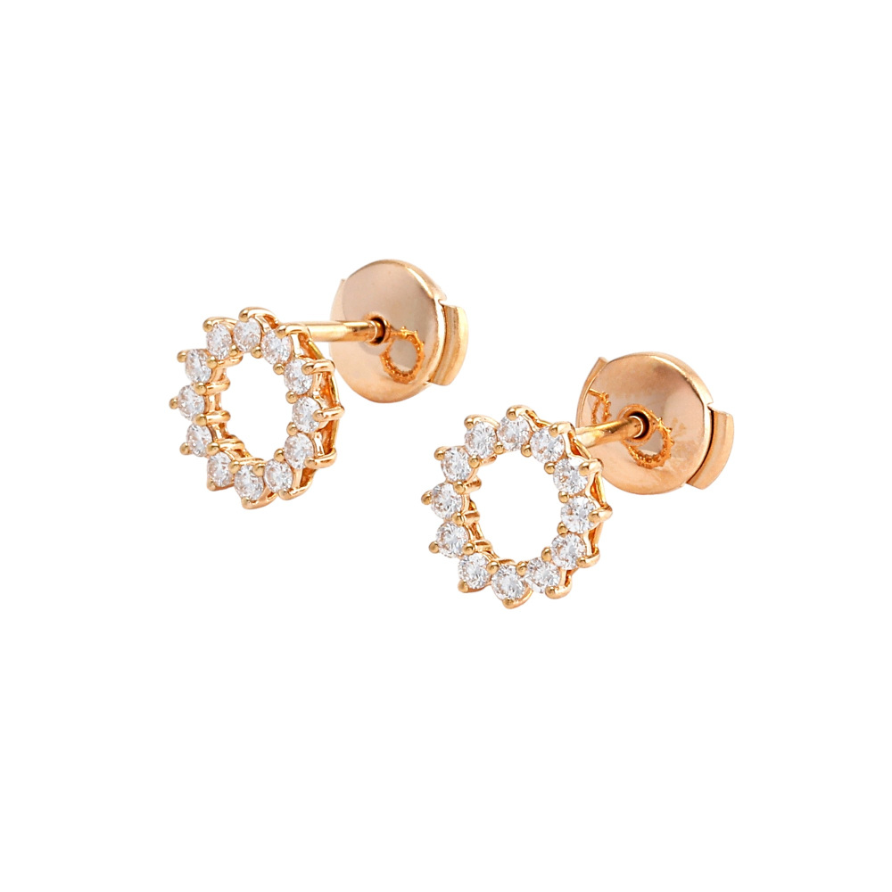 Tiffany & Co. Open Circle Earrings 18K Rose Gold Diamond 60573174