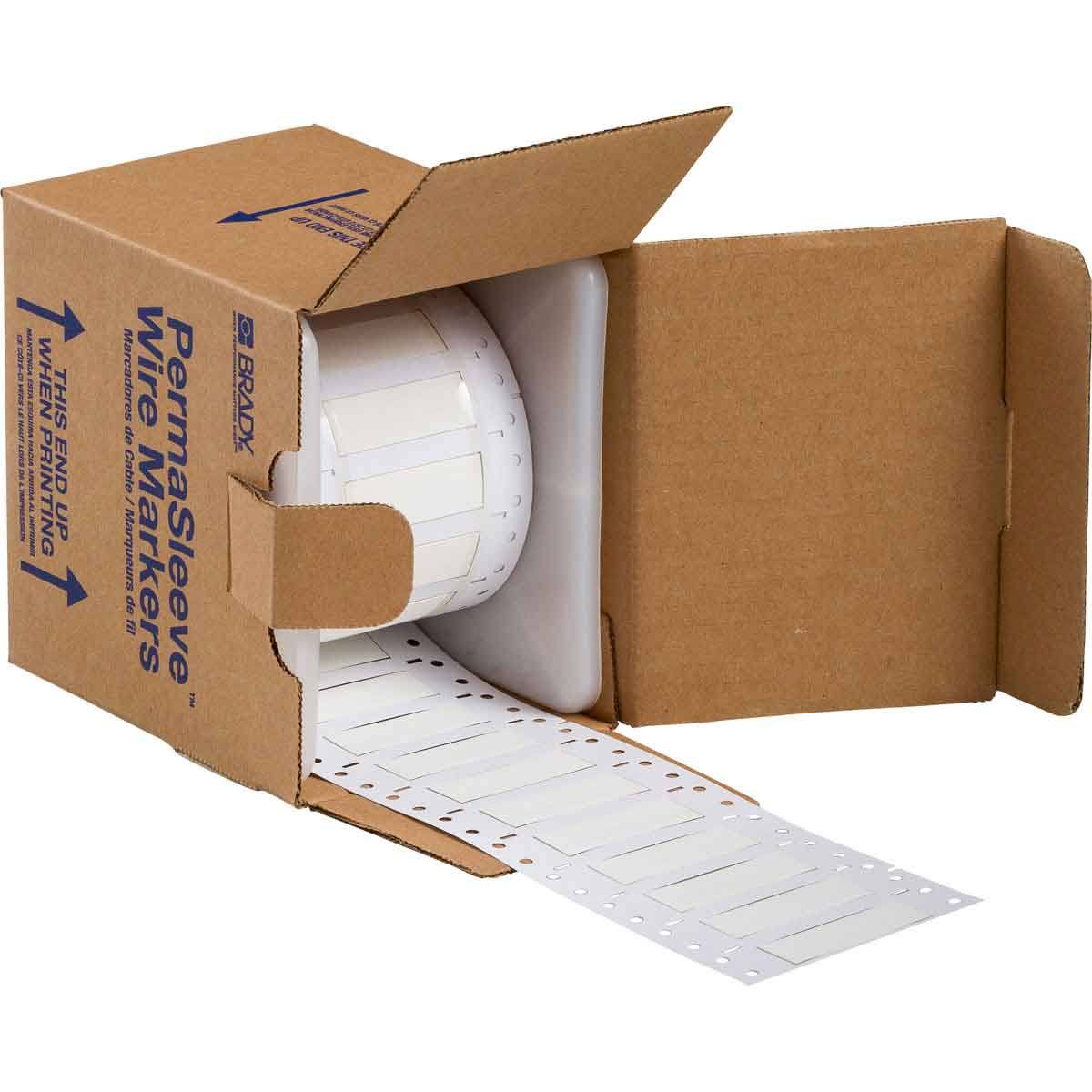 Brady 2HX-375-2-WT-S Wire Marker, Wire Sleeve, PermaSleeve