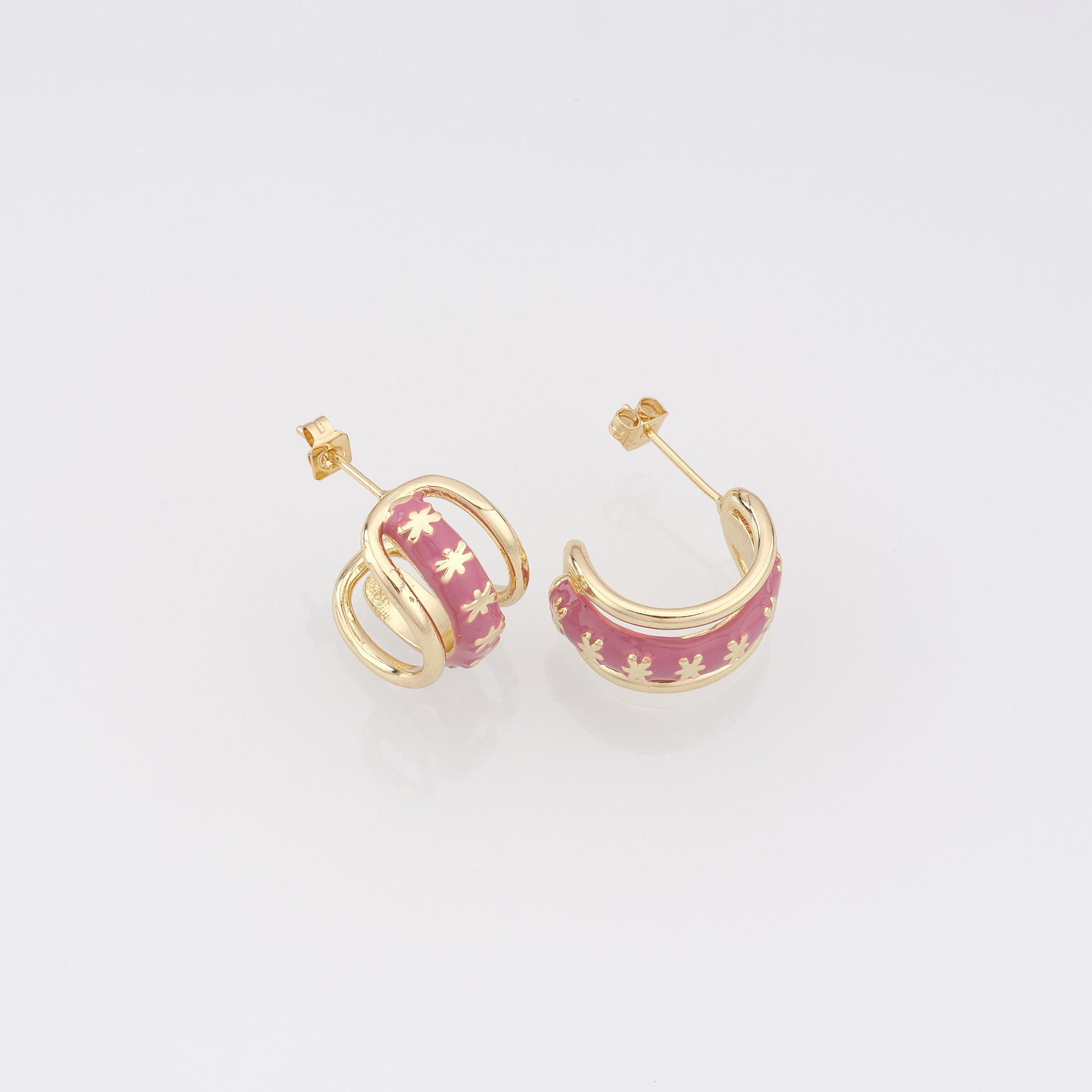 18K Gold Filled Geometric Stud Earrings,Enamel Earrings,Minimalist Earring,Dainty Earrings,Gift for Wife
