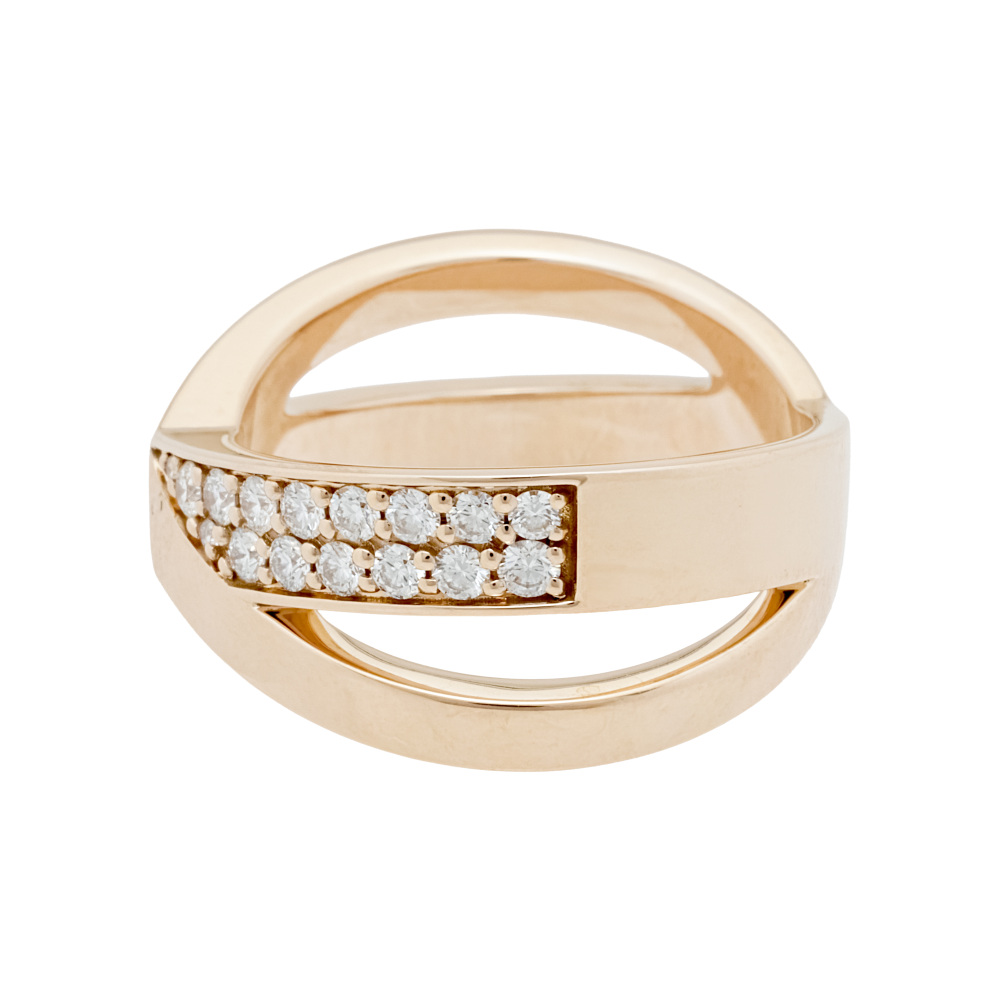 Tiffany & Co. Atlas Ring 18K Rose Gold Diamond