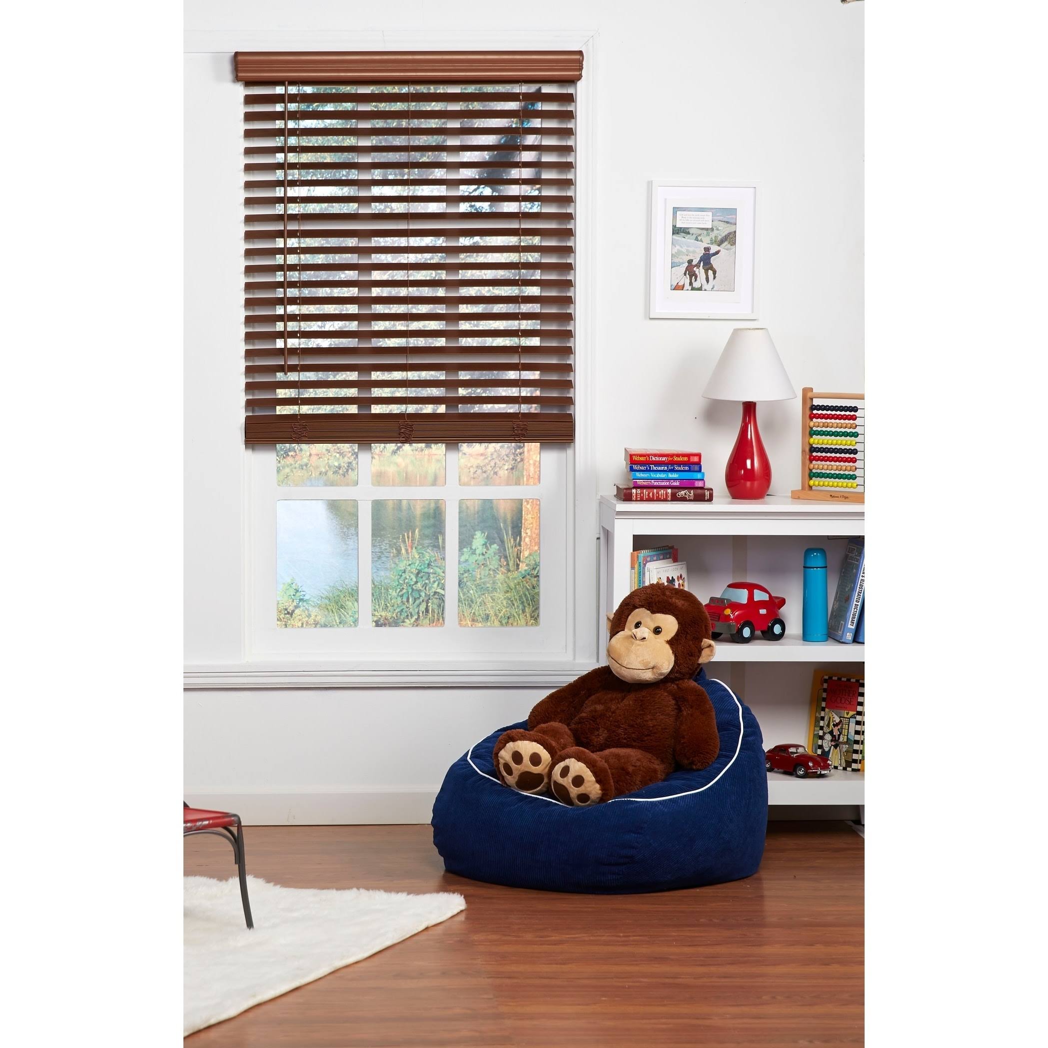 Copper Grove Yerevan 72-Inch Dark Oak Cordless Faux Wood Blind - 24 x 72