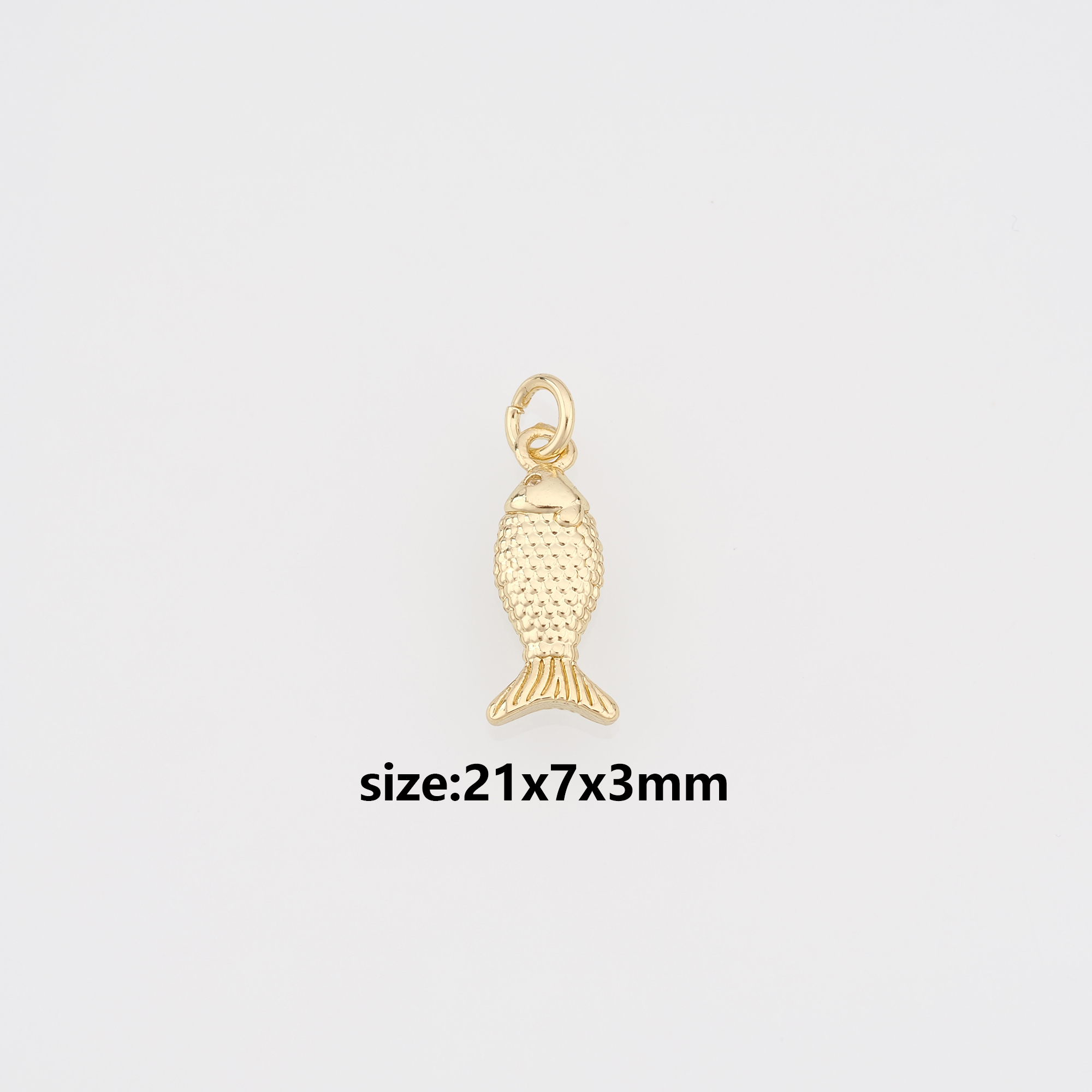 18K Gold Filled Fish Pendant,Ocean Charm Earrings Necklace for DIY Jewelry Making Supply
