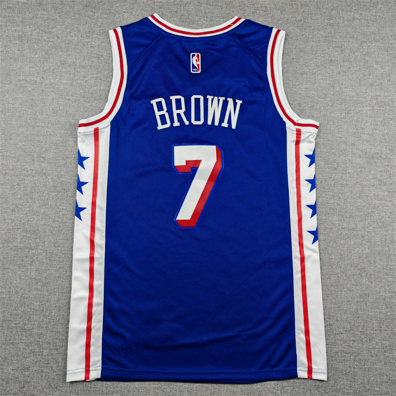 Men's Philadelphia 76ers Jaylen Brown #7 Royal Swingman Jersey - Icon Edition