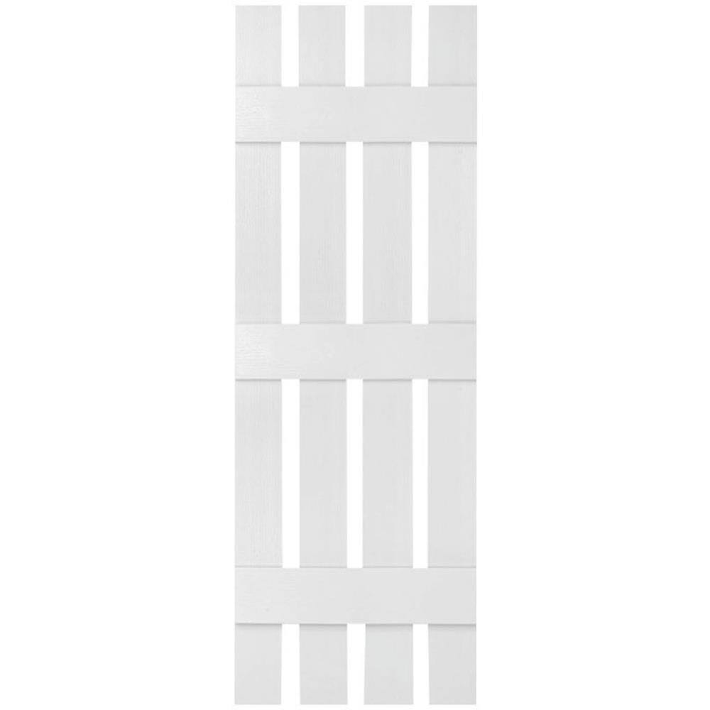 16 1/4 inchw x 58 inchh Lifetime Vinyl, Custom Four Board Spaced (3 Batten), Board-n-Batten Shutters, w/Shutter-Loks (Per Pair),