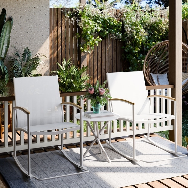 Futzca 3Piece Patio Bistro Sets,Two Chairs with Coffee Table