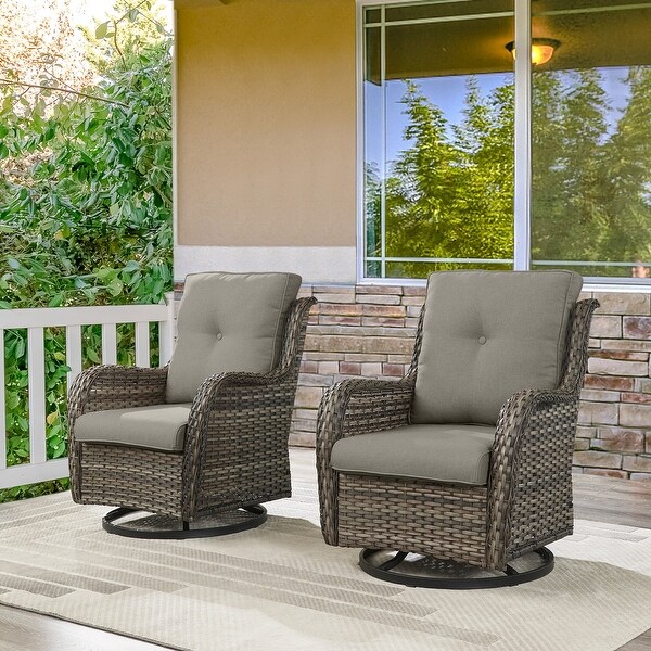 Patio Rattan Chair Swivel Rocking Chair