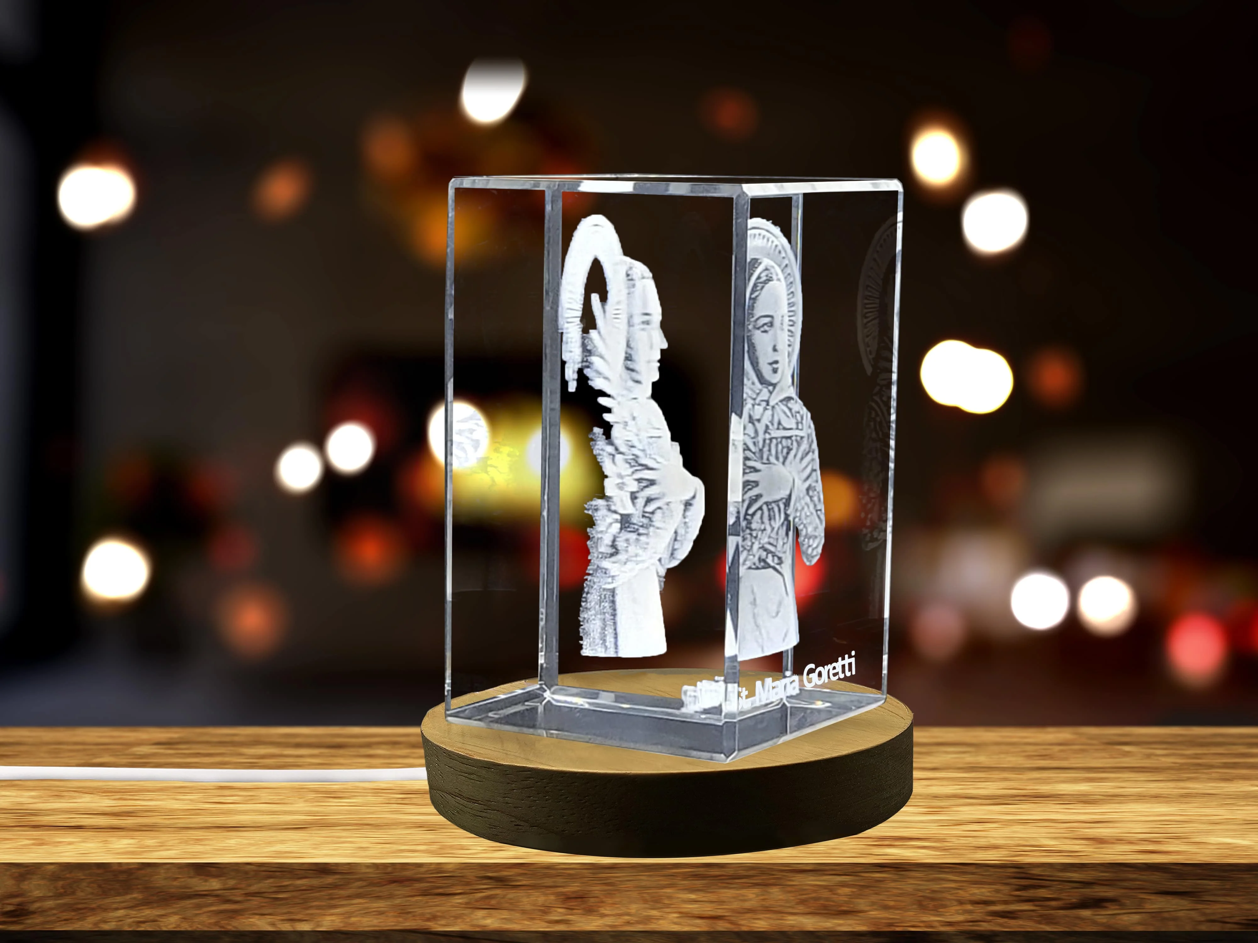 St. Maria Gorettl | Patron Saint of Purity and Victims of Abuse Gift | Religious 3D Engraved Crystal