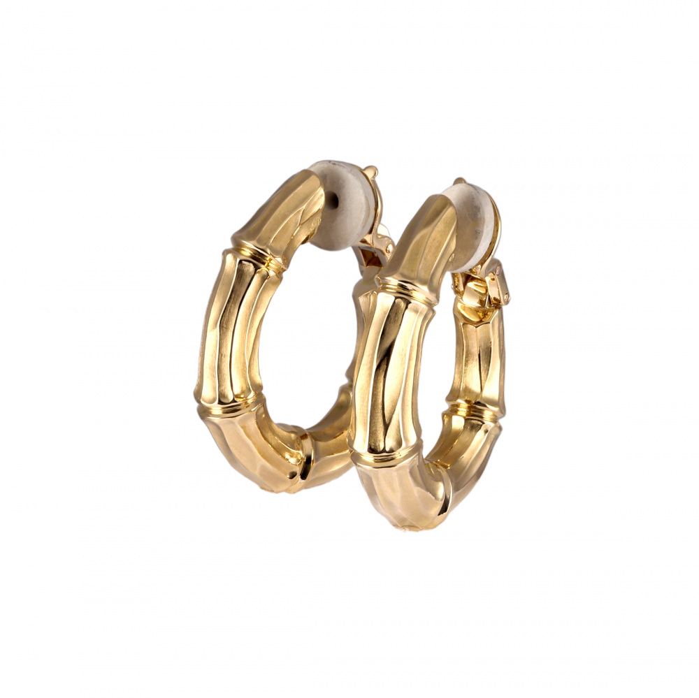 Cartier Bamboo Hoop Earrings 18K Yellow Gold