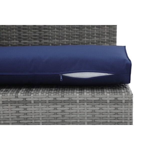 15 Piece Wicker Set Patio Sofa Furniture with Fire Pit And Table