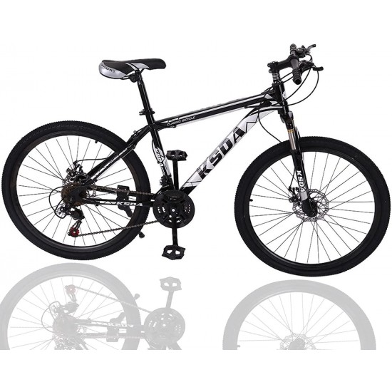26 Inch Mountain Bike, 21 Speed Stone Bicycle, Adult Road Offroad City Bike, Aluminum Frame, Front and Rear Linear Brakes for Men Women