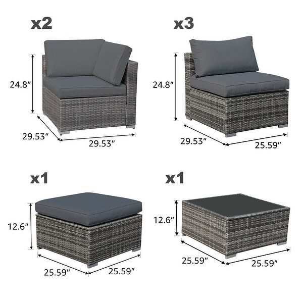 7piece Wicker Sectional Sofa Set