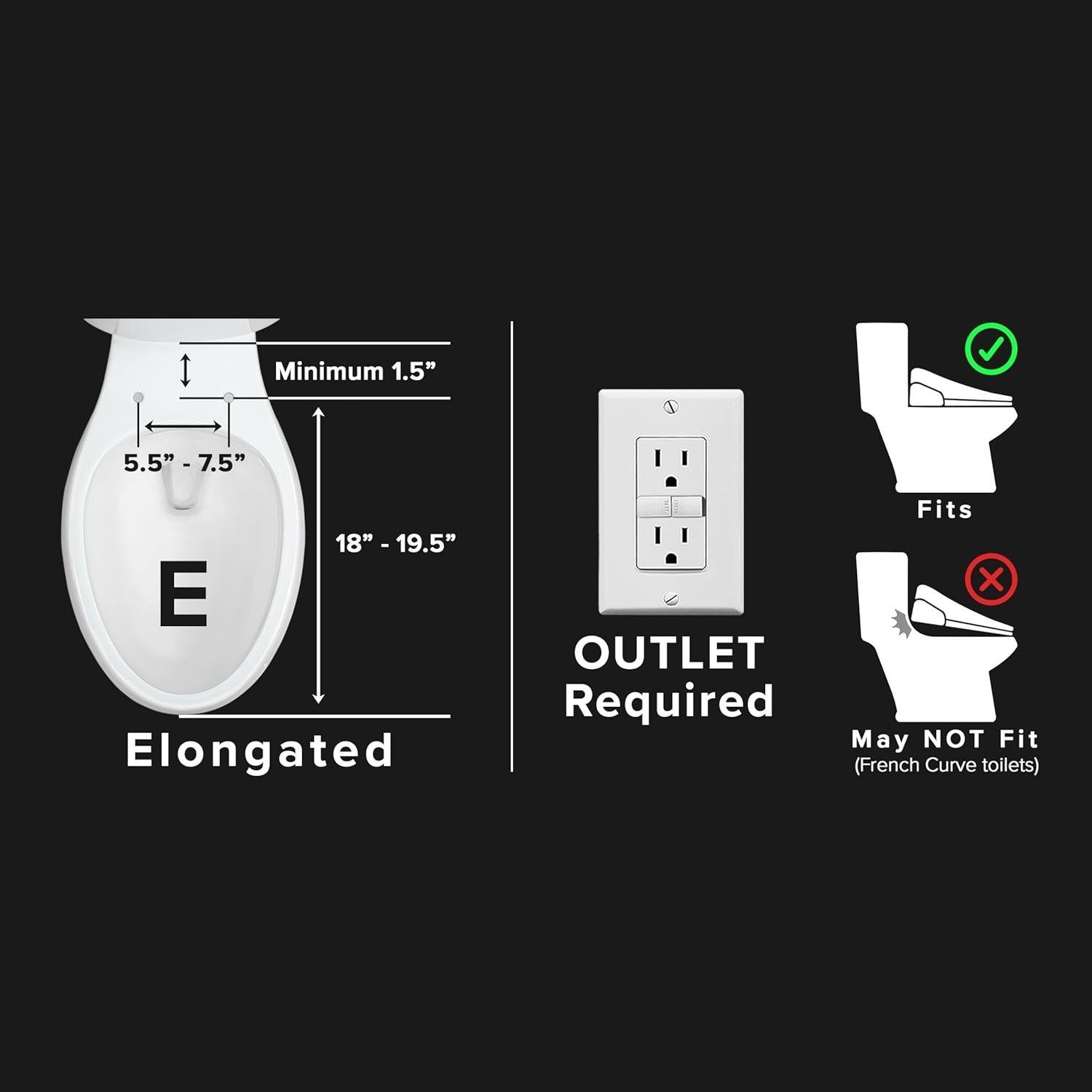 Elongated Electric Bidet Toilet Seat with Heated Seat & Turbo Wash, Side Control Smart Bidet